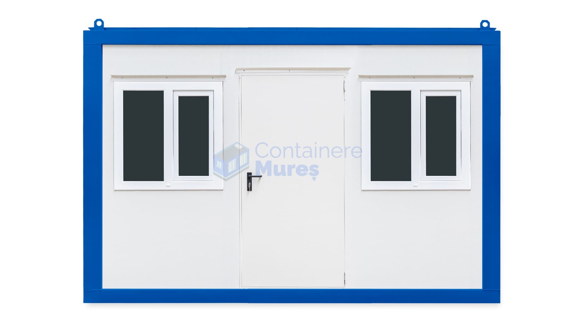 container birou mures 4metri 2geamuri albastru