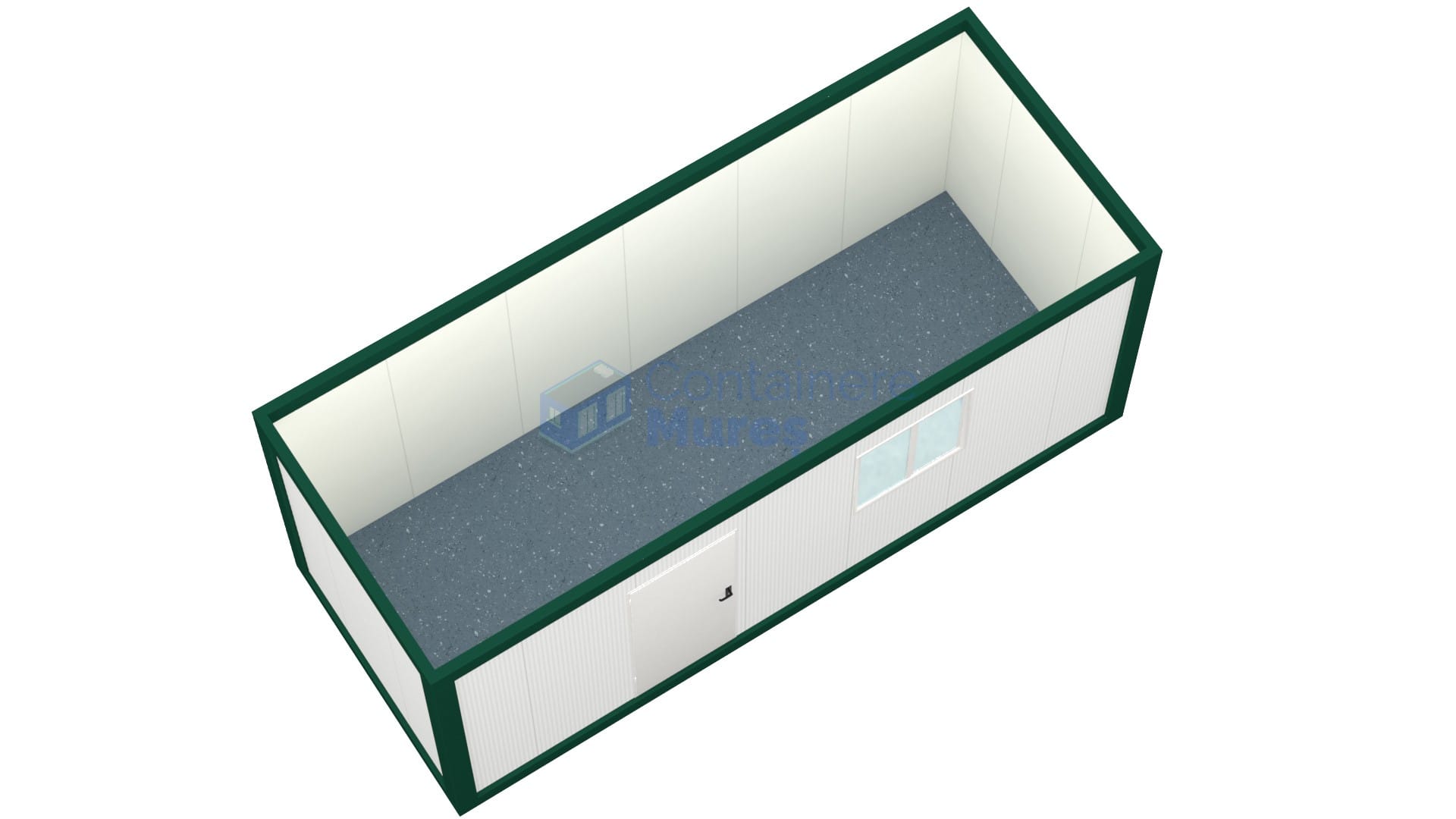 container birou mures 6metri 1geam verde2
