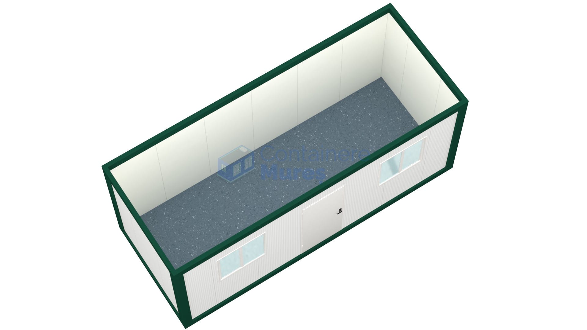 container birou mures 6metri 2geamuri verde2