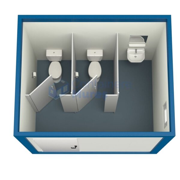 container sanitar mures 3metri 2wc albastru