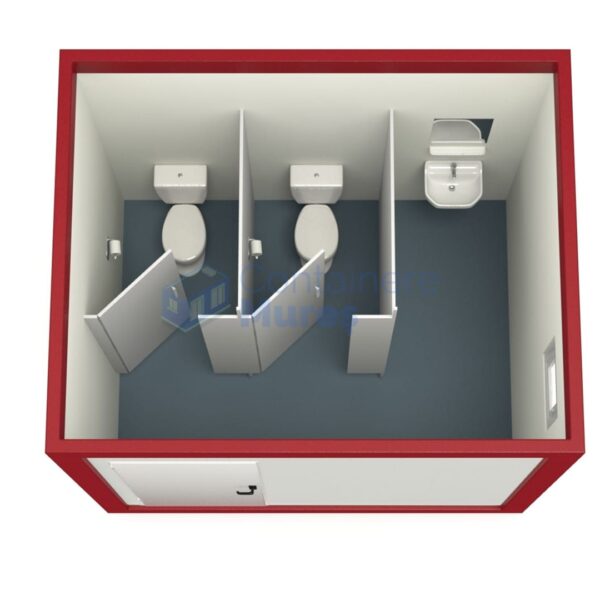 container sanitar mures 3metri 2wc rosu