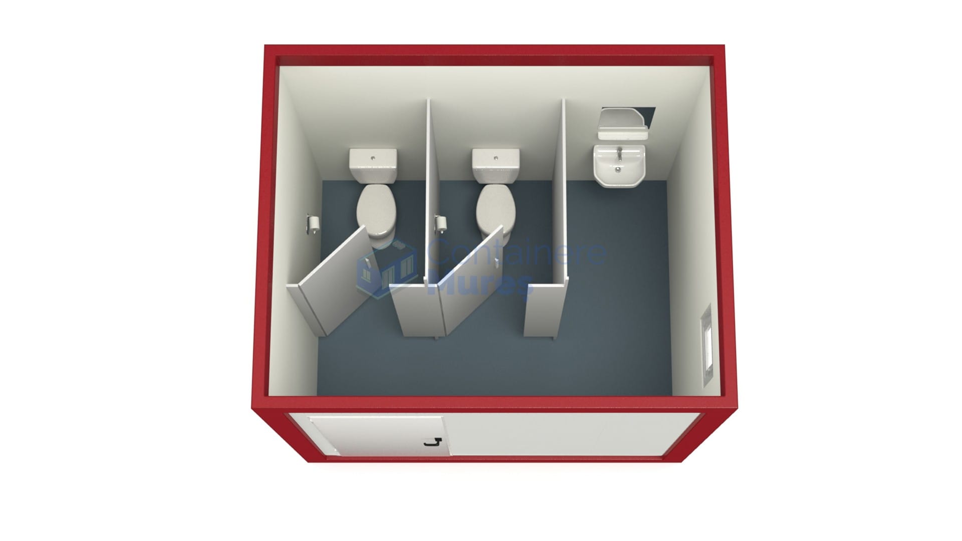container sanitar mures 3metri 2wc rosu
