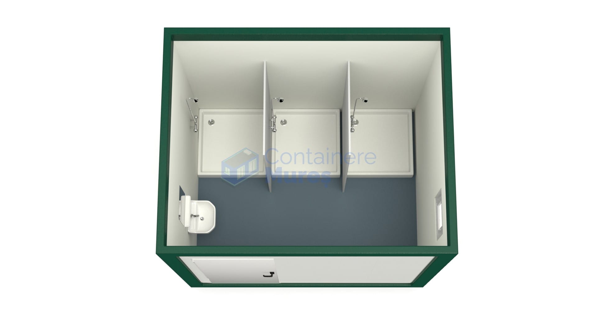 container sanitar mures 3metri 3dusuri verde