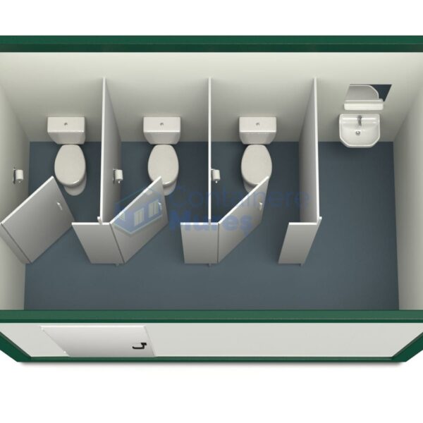 container sanitar mures 4metri 3wc verde
