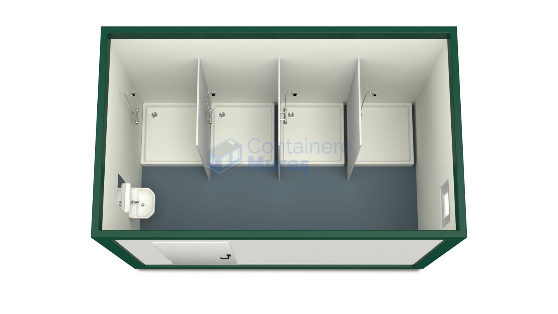 container sanitar mures 4metri 4dusuri verde