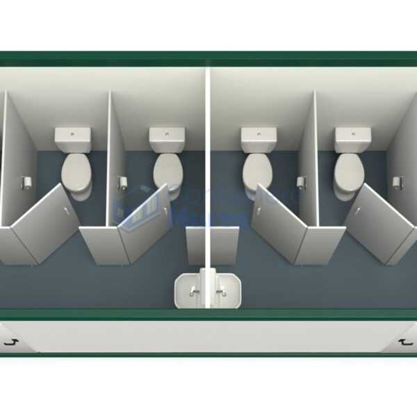 container sanitar mures 6metri 5wc verde